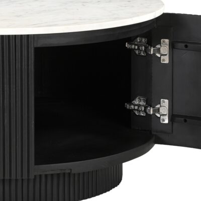 Reyna Round Coffee Table with Storage in Black and White 301-248BLK 301 248BLK 4