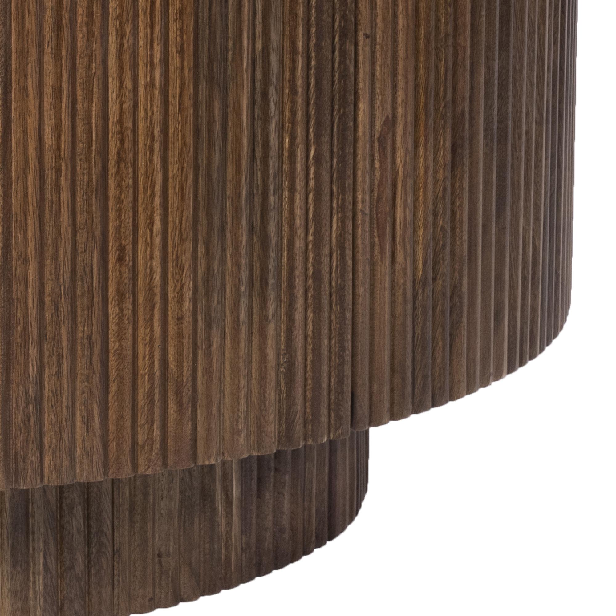 Reyna Round Coffee Table with Storage in Walnut and White 7 Reyna Round Coffee Table with Storage in Walnut and White - Image 7