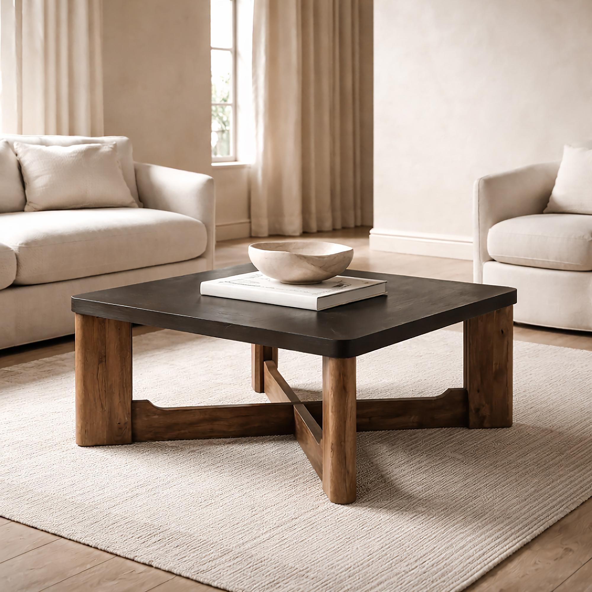 Merano Square Coffee Table in Mocha and Walnut 2 Merano Square Coffee Table in Mocha and Walnut - Image 2