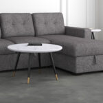 Emery Round Coffee Table in White and Black 301-294RND-WT 301 294RND WT 1