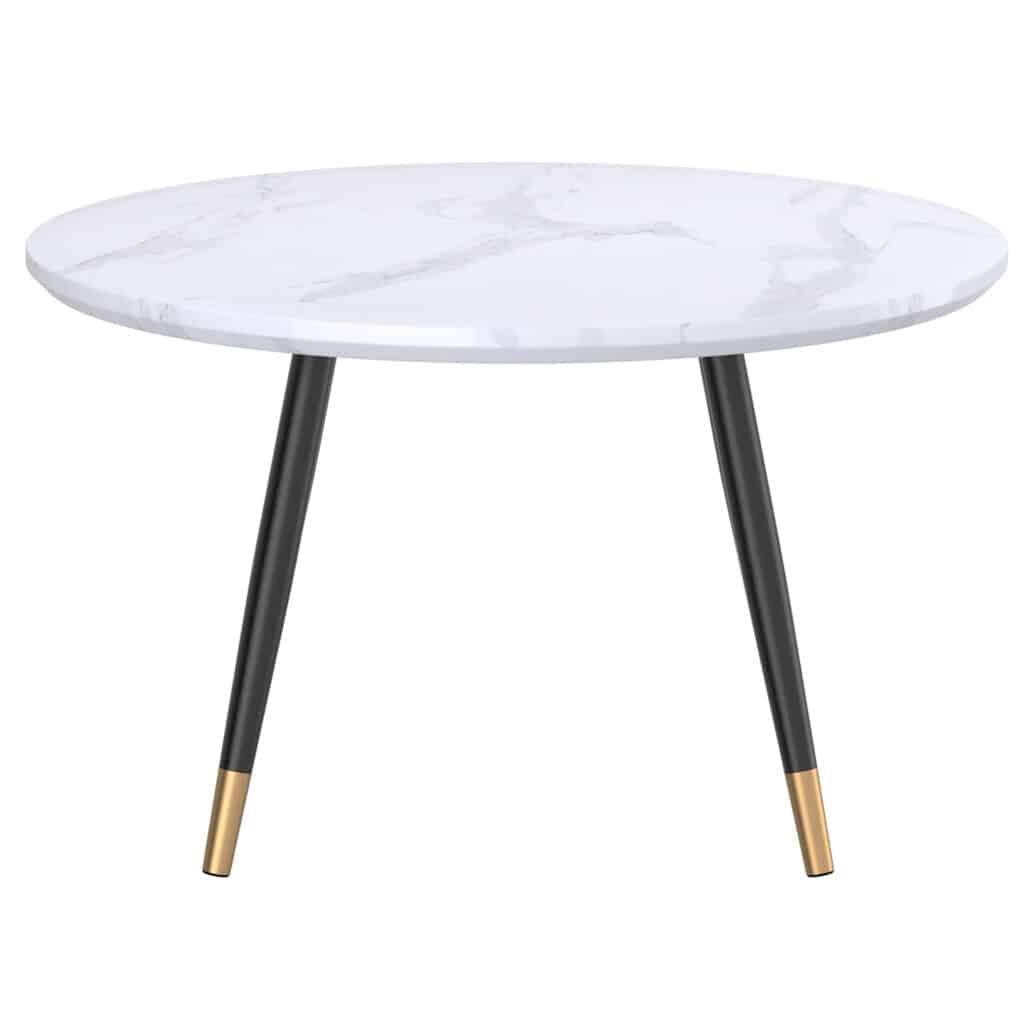 Emery Round Coffee Table in White and Black - Image 3