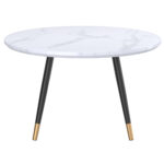 Emery Round Coffee Table in White and Black 301-294RND-WT 301 294RND WT 2