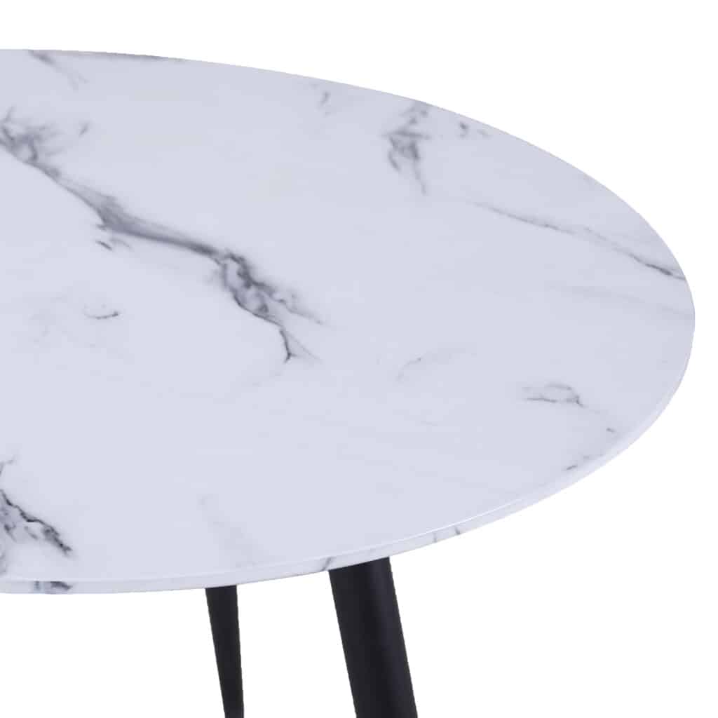 Emery Round Coffee Table in White and Black - Image 5