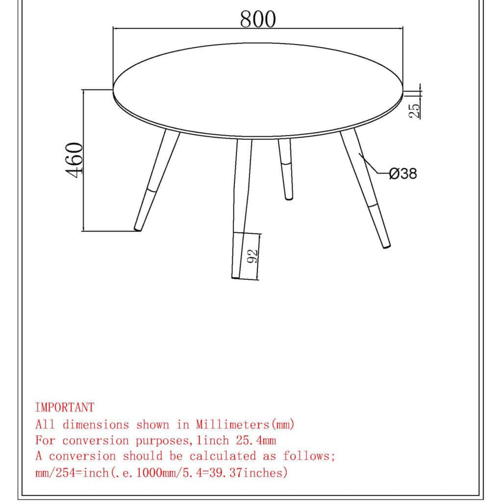 Emery Round Coffee Table in White and Black - Image 8