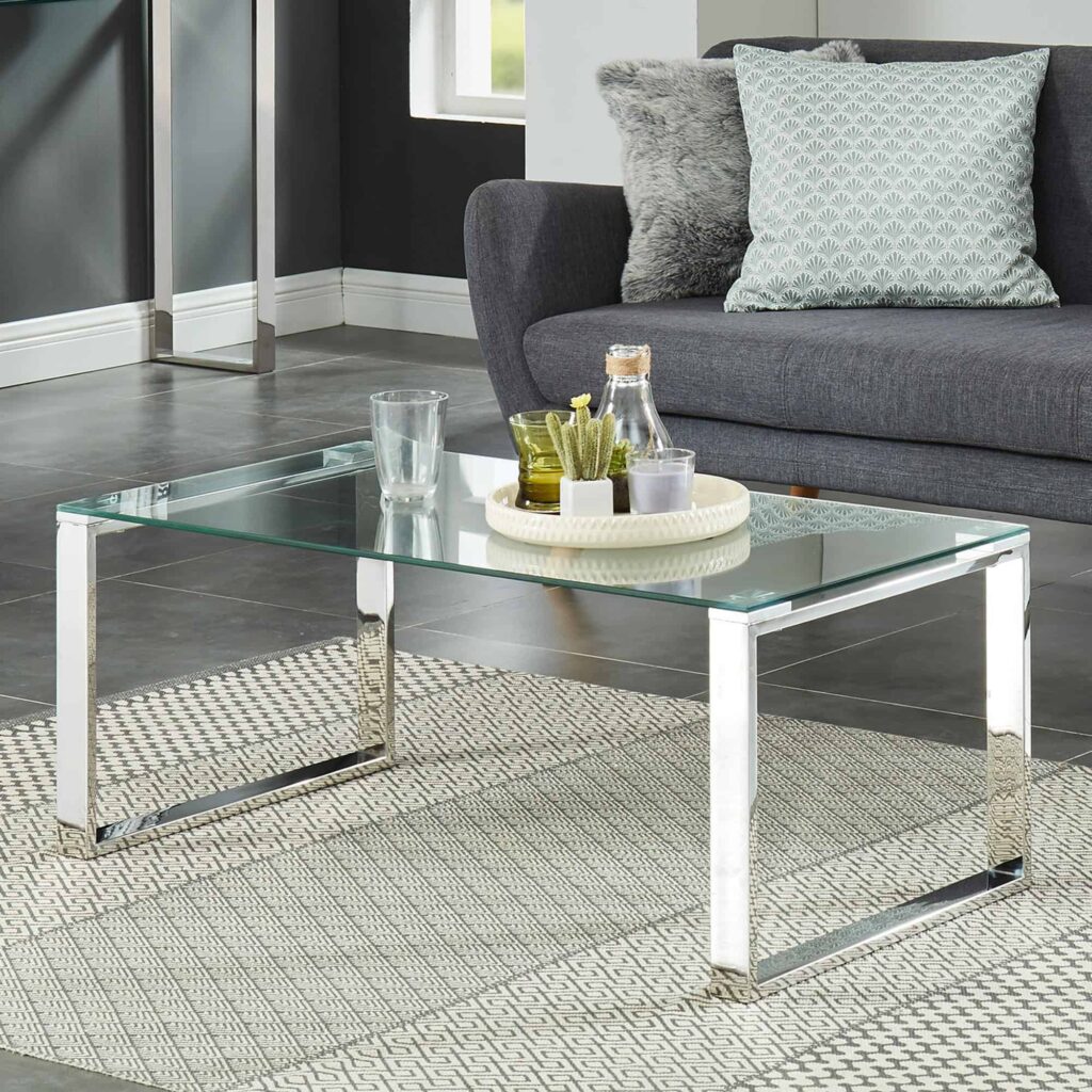 Zevon Coffee Table in Silver 301-408CH 301 408CH 1