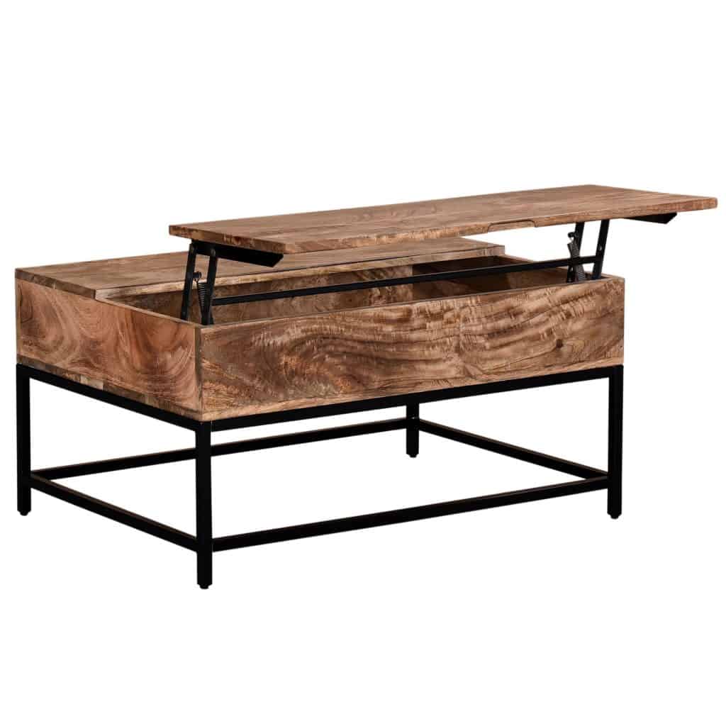 Ojas Lift-Top Coffee Table in Natural Burnt and Black 301-513NT 301 513NT