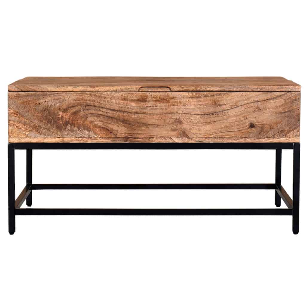 Ojas Lift-Top Coffee Table in Natural Burnt and Black - Image 3