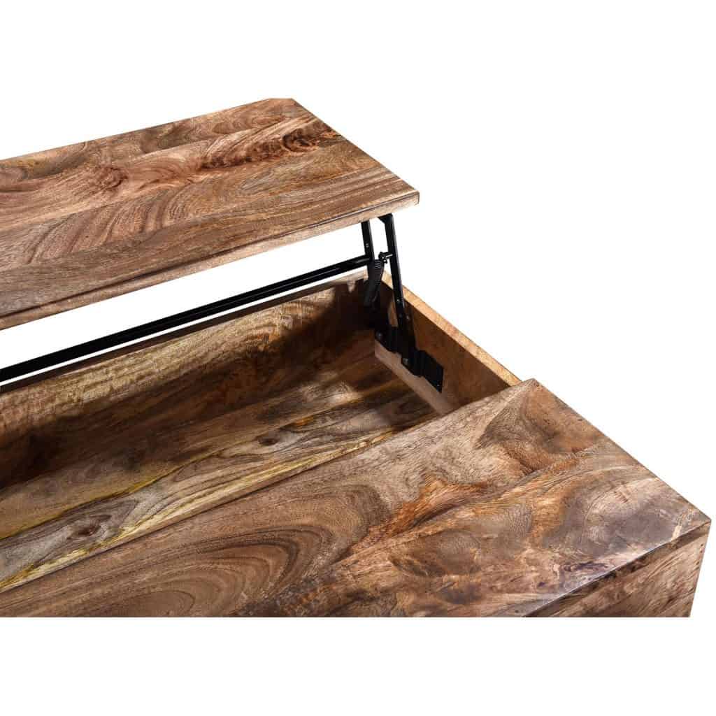 Ojas Lift-Top Coffee Table in Natural Burnt and Black - Image 6