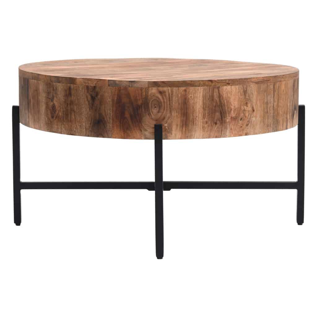 Blox Round Coffee Table in Natural and Black 301-528NAT 301 528NAT 2