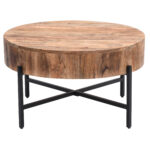 Blox Round Coffee Table in Natural and Black 301-528NAT 301 528NAT 3