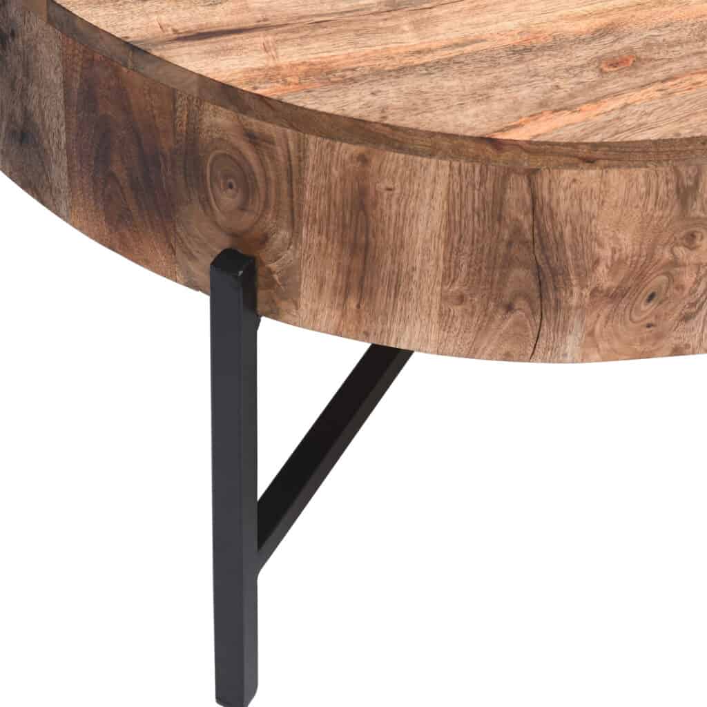 Blox Round Coffee Table in Natural and Black - Image 5