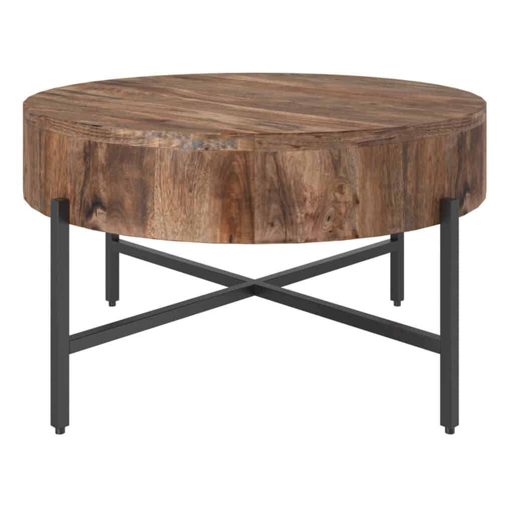 Blox Round Coffee Table in Natural and Black 301-528NAT 301 528NAT 5