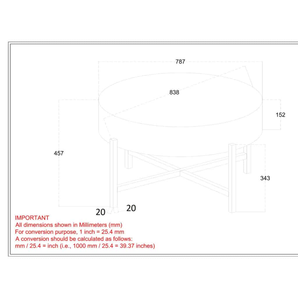 Blox Round Coffee Table in Natural and Black 301-528NAT 301 528NAT LD