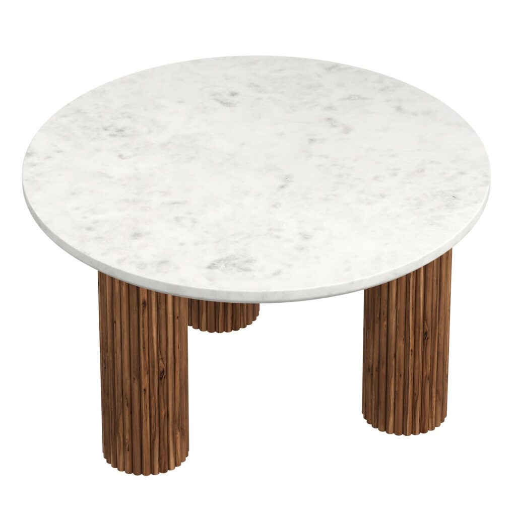 Jilsa Coffee Table in Walnut & White - Image 3