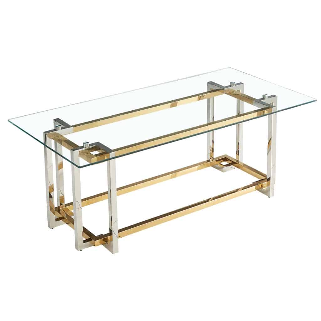 Florina Coffee Table in Silver and Gold 301-561REC 301 561REC