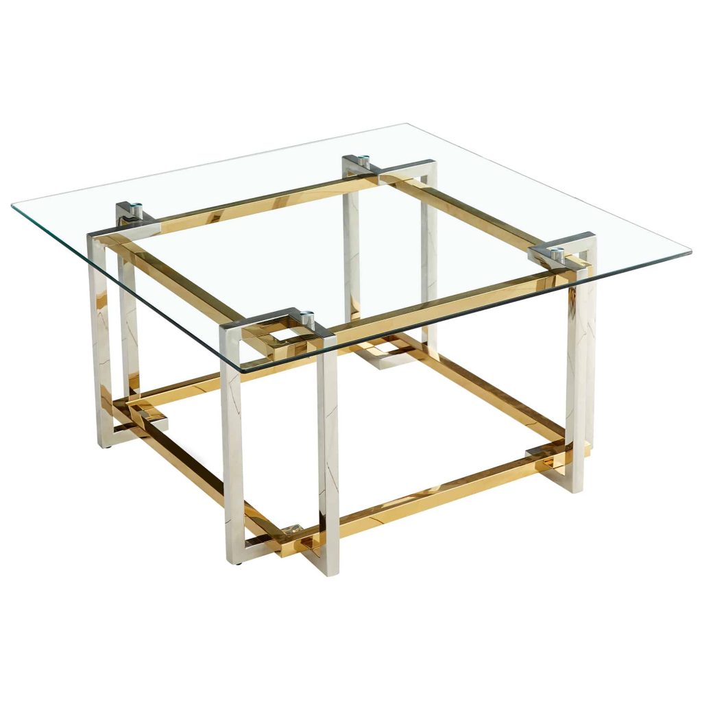 Florina Coffee Table in Silver and Gold 301-561SQU 301 561SQU