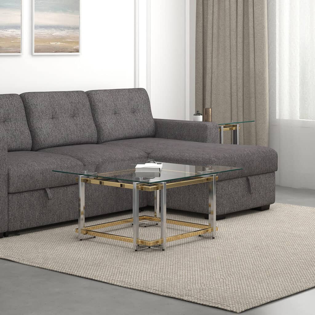 Florina Coffee Table in Silver and Gold 301-561SQU 301 561SQU 1