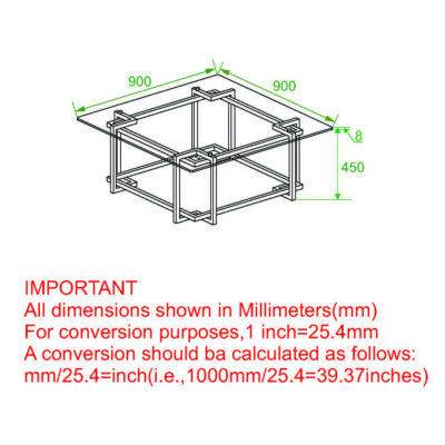 Florina Coffee Table in Silver and Gold 301-561SQU 301 561SQU LD