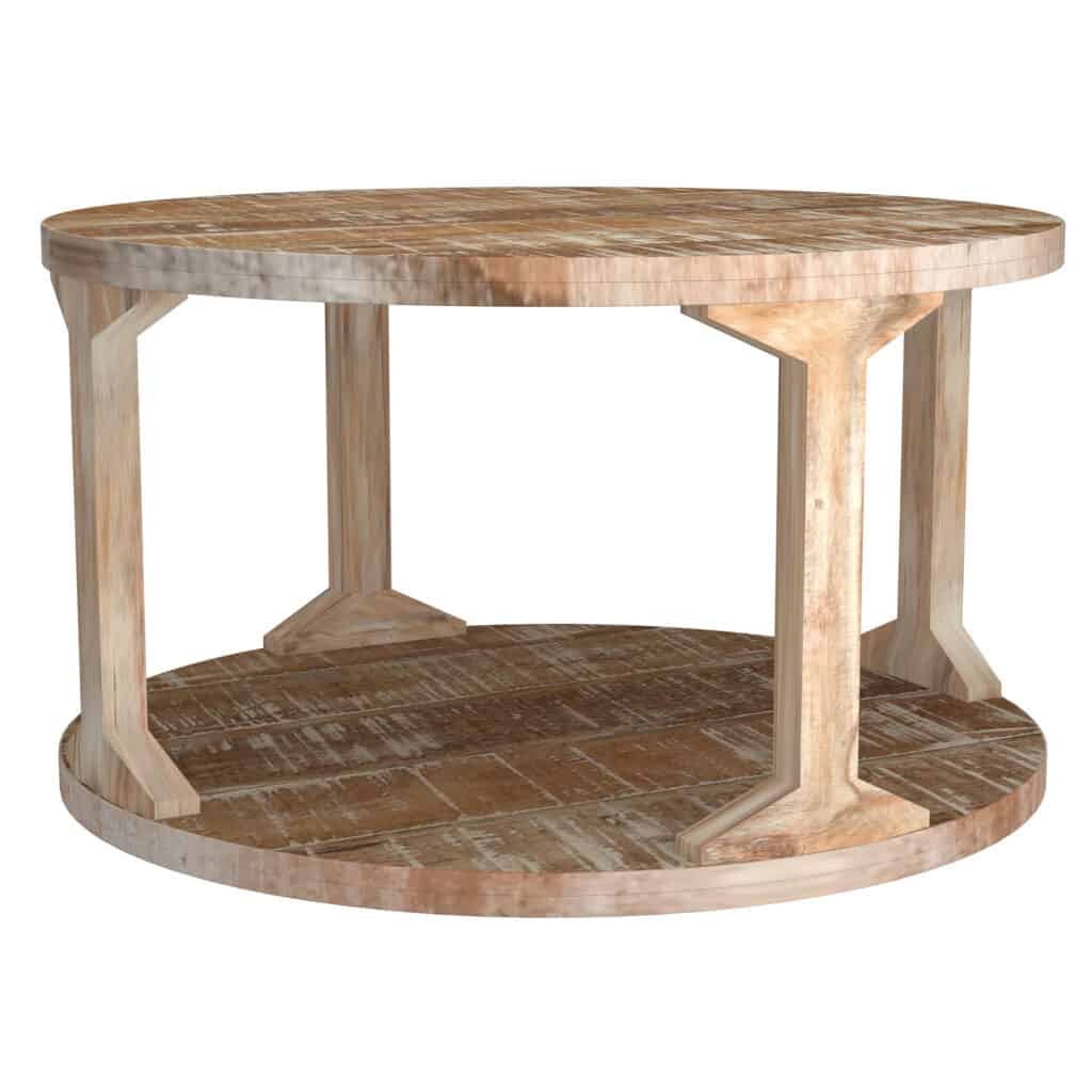 Avni Round Coffee Table in Distressed Natural 301-619NT 301 619NT