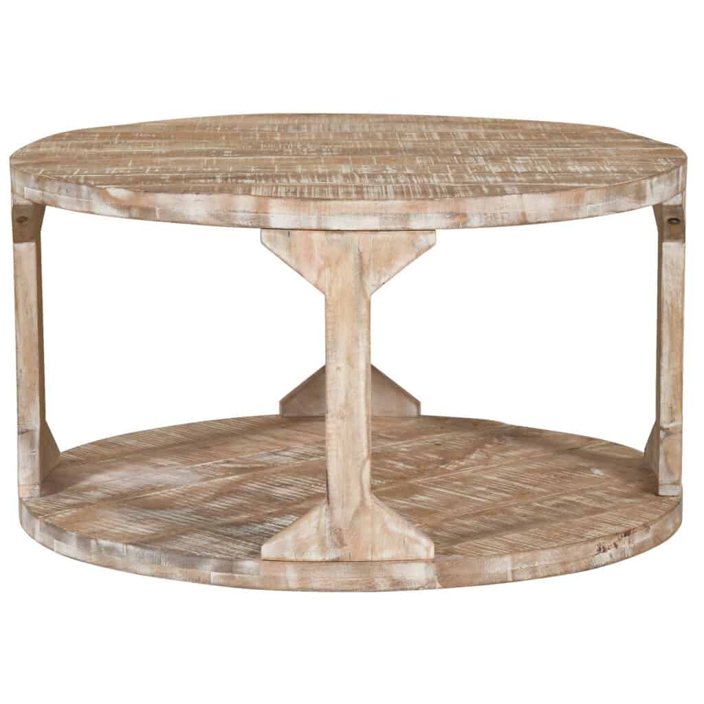 Avni Round Coffee Table in Distressed Natural - Image 3