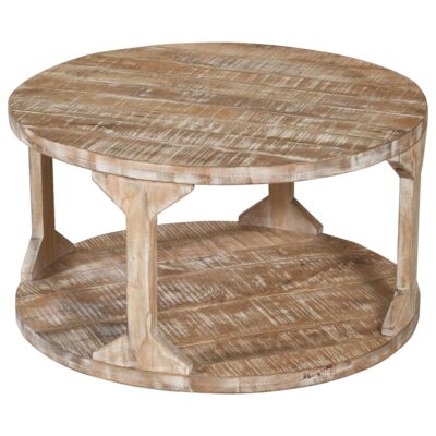Avni Round Coffee Table in Distressed Natural 11 Avni Round Coffee Table in Distressed Natural 301-619NT 301 619NT 3