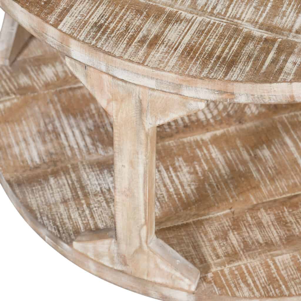 Avni Round Coffee Table in Distressed Natural - Image 6