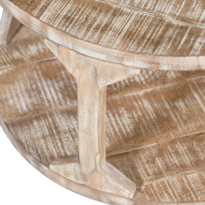 Avni Round Coffee Table in Distressed Natural 13 Avni Round Coffee Table in Distressed Natural 301-619NT 301 619NT 5