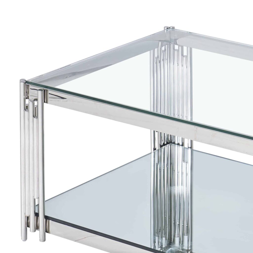 Estrel Rectangular Coffee Table in Silver - Image 6