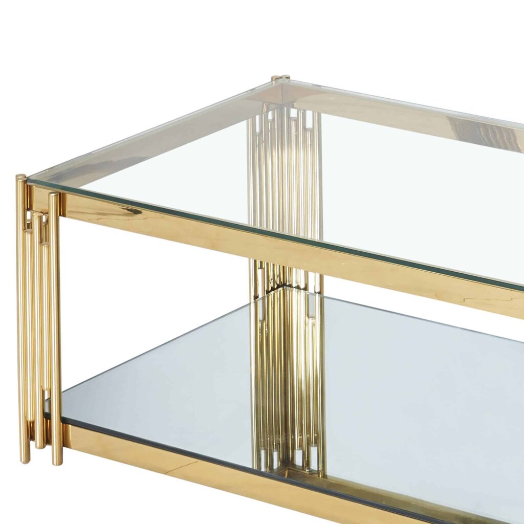 Estrel Rectangular Coffee Table in Gold - Image 7