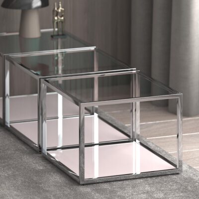 Casini Small Square Coffee Table in Silver 301-632CH_S 301 632CH S 1