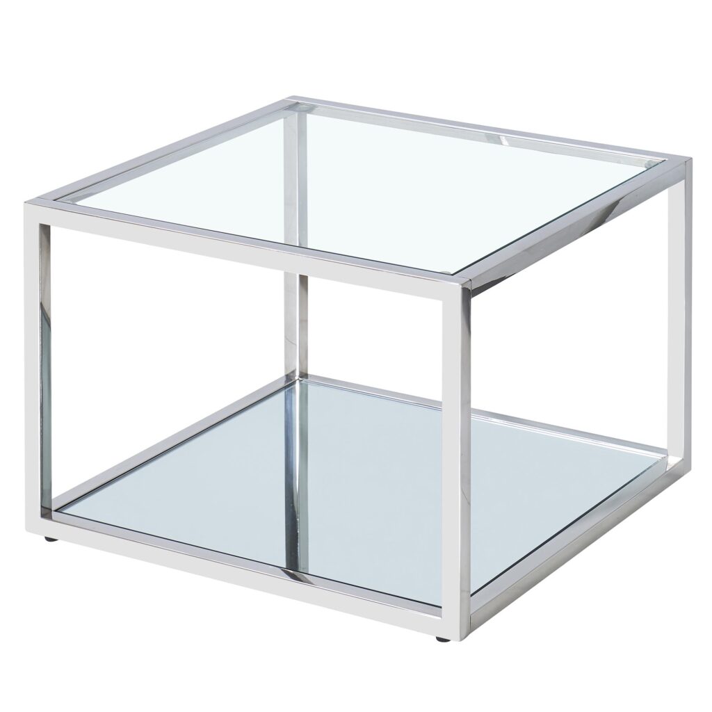 Casini Small Square Coffee Table in Silver - Image 5