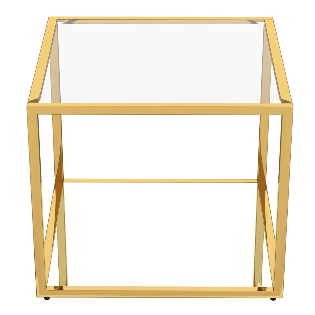 Casini Large Square Coffee Table in Gold - Image 3