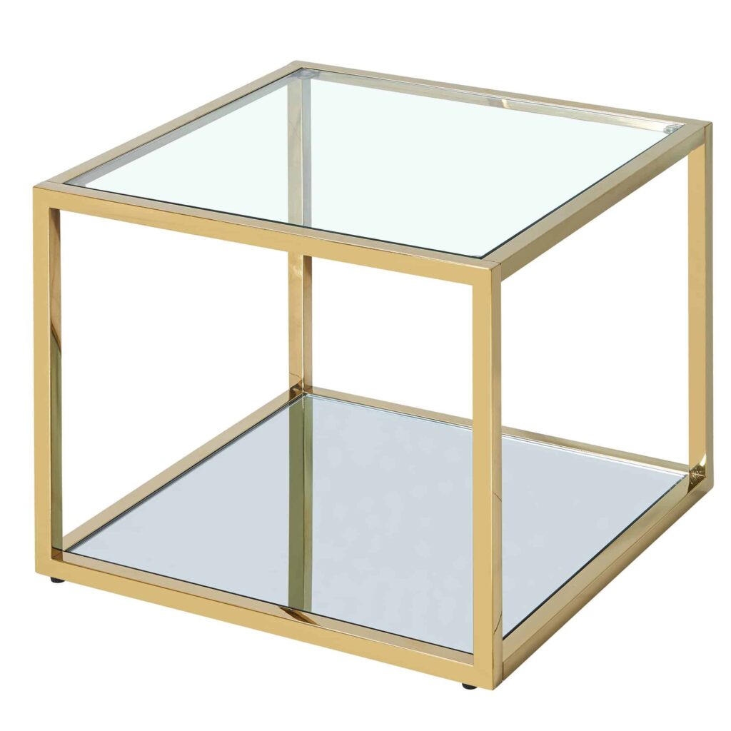 Casini Large Square Coffee Table in Gold - Image 5