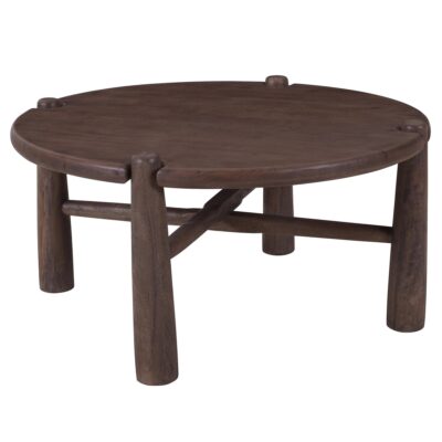 Carlyn Round Coffee Table in Dark Walnut