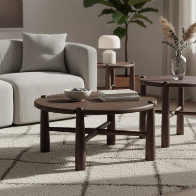 Carlyn Round Coffee Table in Dark Walnut 9 Carlyn Round Coffee Table in Dark Walnut 301-856DWT 301 856DWT 1