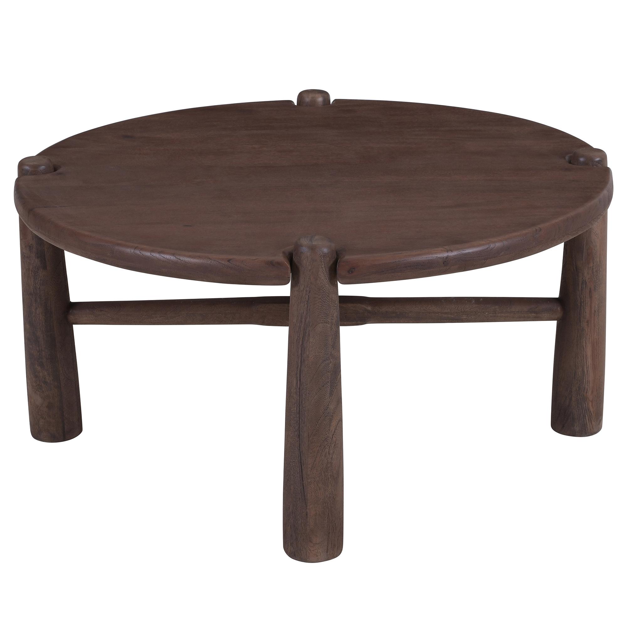 Carlyn Round Coffee Table in Dark Walnut 4 Carlyn Round Coffee Table in Dark Walnut - Image 4