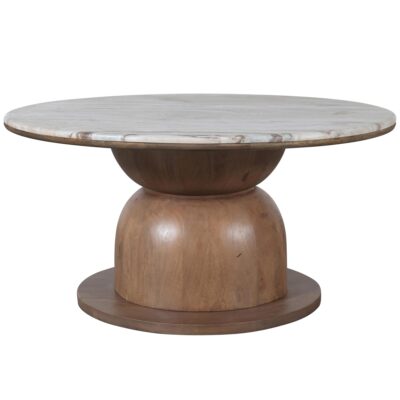 Martina Round Coffee Table in Walnut