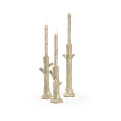 Faux Bois Candlesticks - Green (S3)
