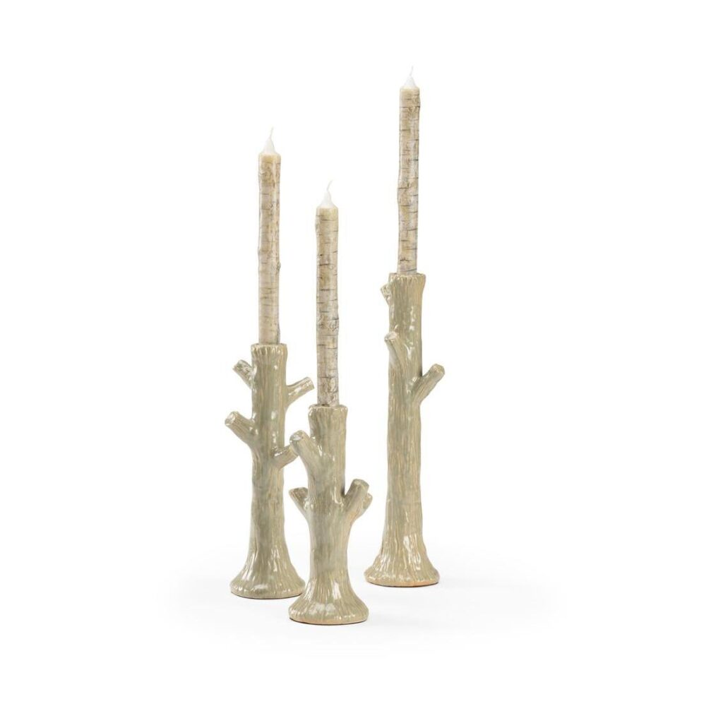 Faux Bois Candlesticks - Green (S3) - Image 2