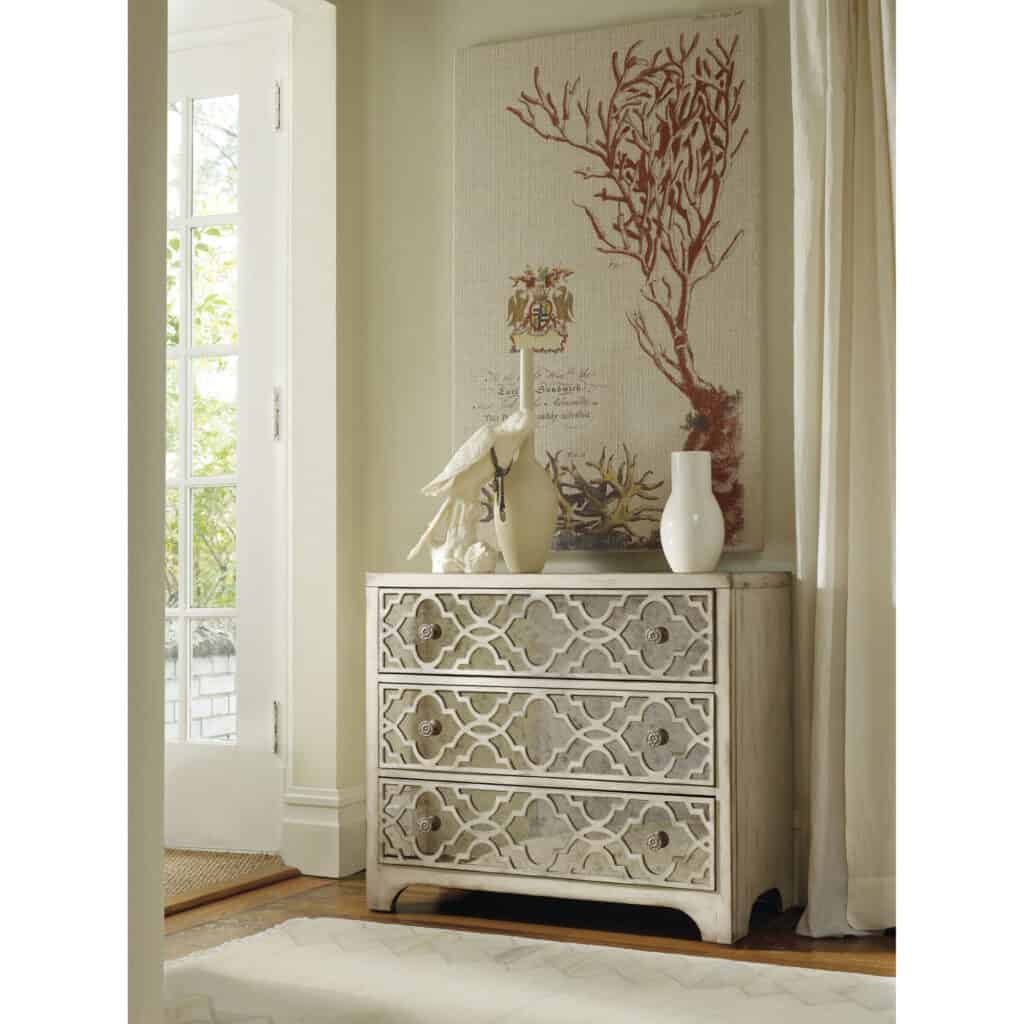 Sanctuary 3 Drawer Mirrored Accent Chest HKR11485 3023 85001 inset2