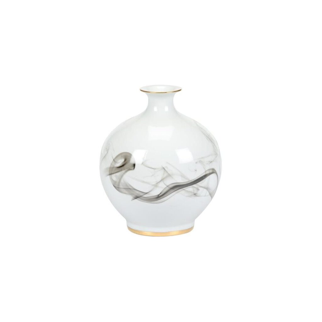 White Cinder And Smoke Vase (Sm)