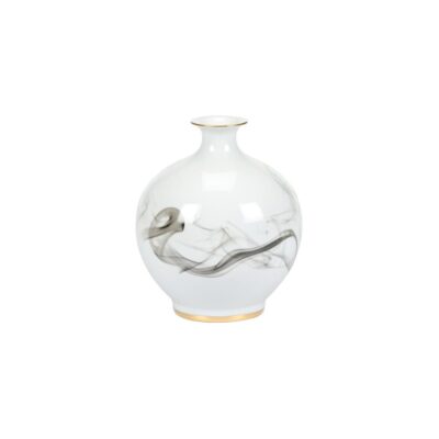 White Cinder And Smoke Vase (Sm)