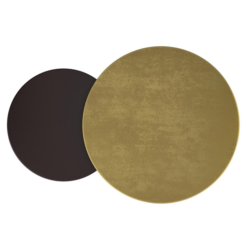 Adira 2pc Round Coffee Table Set in Antique Gold and Black - Image 3
