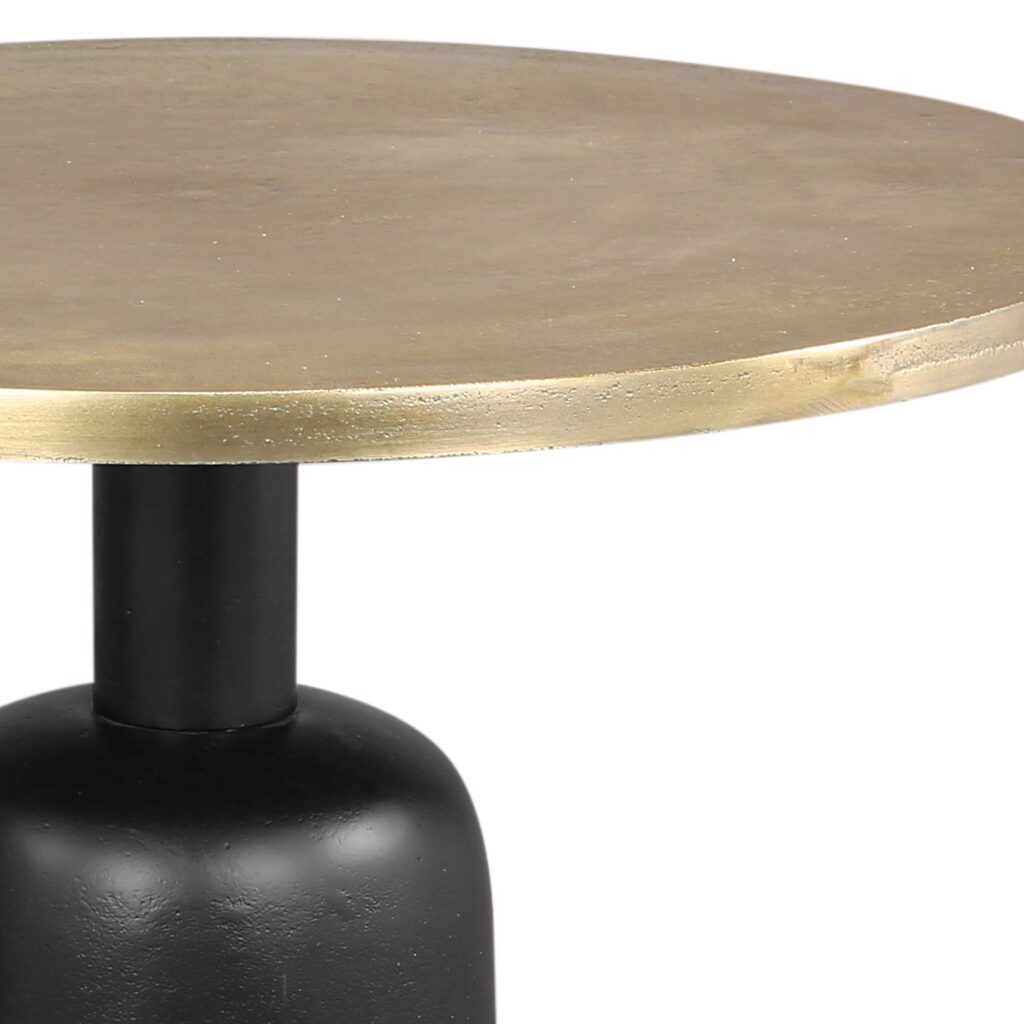 Adira 2pc Round Coffee Table Set in Antique Gold and Black - Image 6