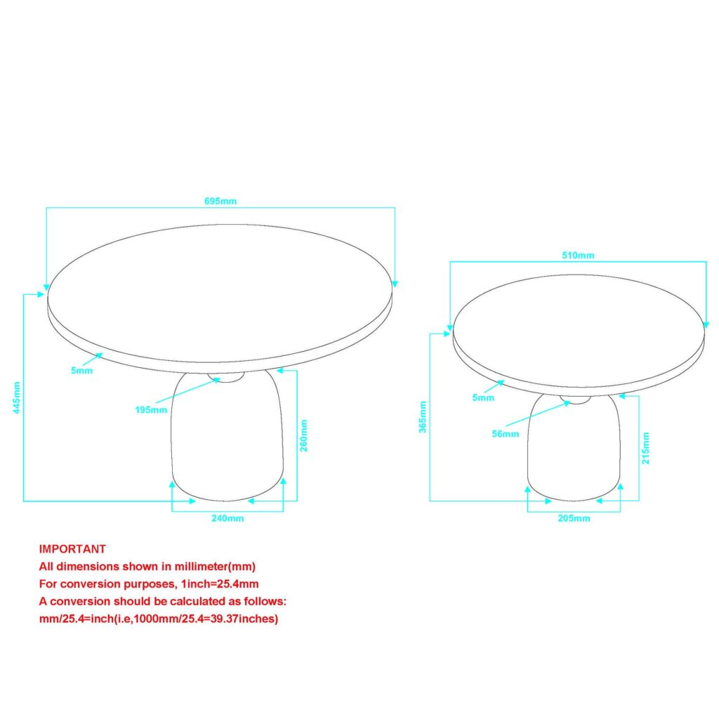 Adira 2pc Round Coffee Table Set in Antique Gold and Black - Image 8