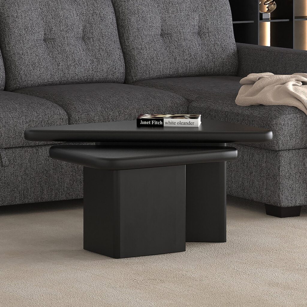Draco 2pc Coffee Table Set in Black - Image 2