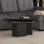 Draco 2pc Coffee Table Set in Black 303-155BLK 303 155BLK 1