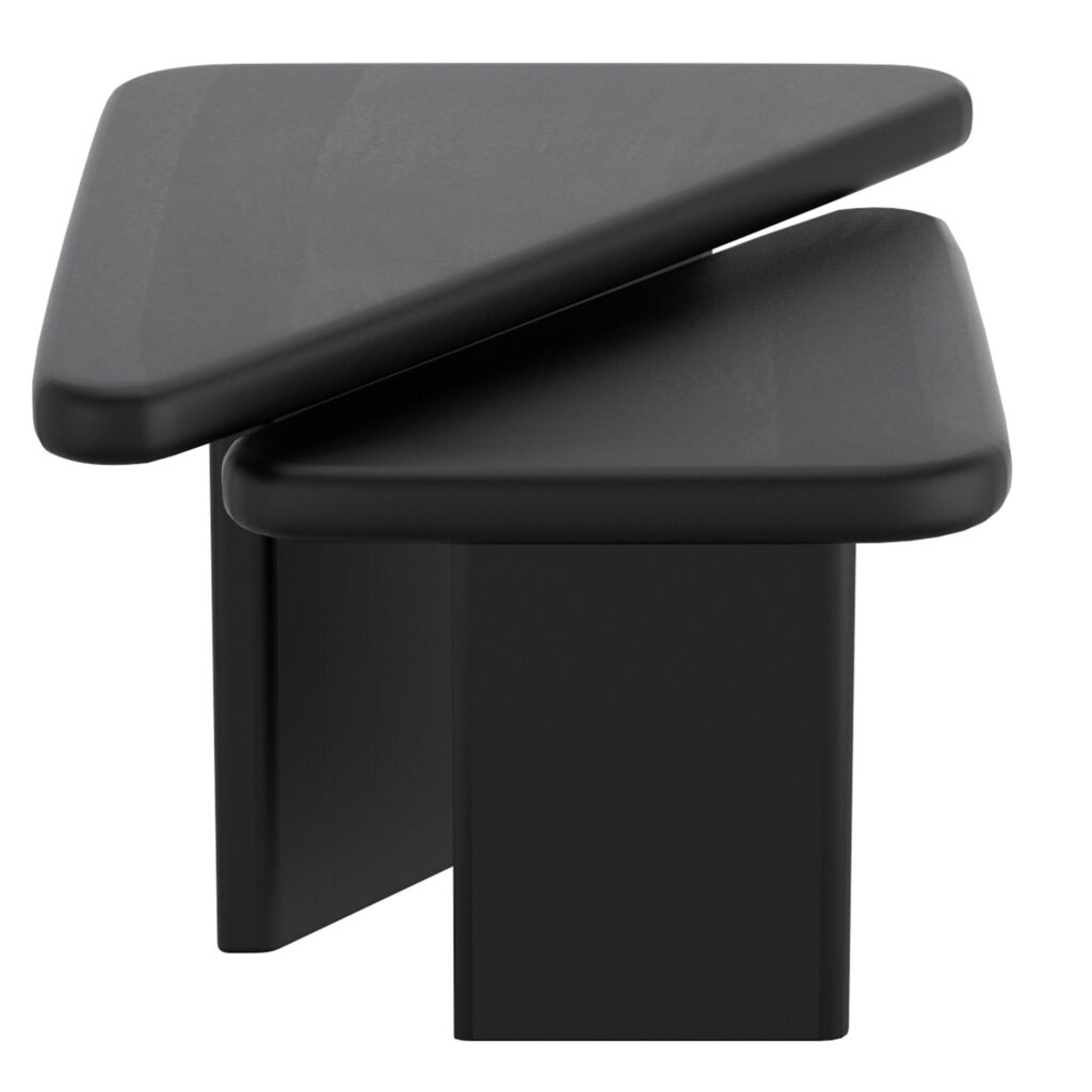 Draco 2pc Coffee Table Set in Black - Image 4