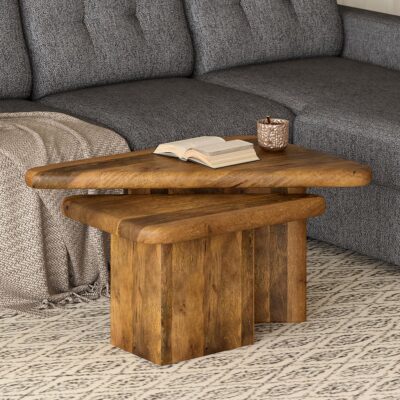 Draco 2pc Coffee Table Set in Walnut 303-155WAL 303 155WAL 1