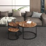 Darsh 3pc Coffee Table Set in Natural and Black 303-403NAT 303 403NAT 1